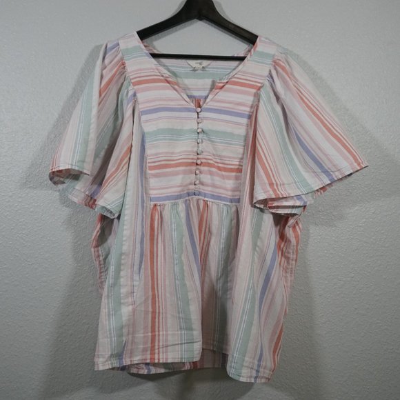 Terra & Sky Tops - Terra & Sky Women's Plus Size 3X Peplum Woven Top